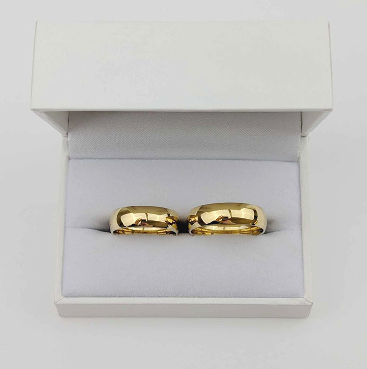 Obrączki ślubne klasyczne półokrągłe 6mm żółte złoto 585