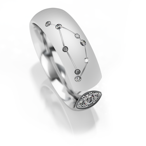 Obrączki ślubne półokrągłe 6mm KOZIOROŻEC białe złoto próba 585