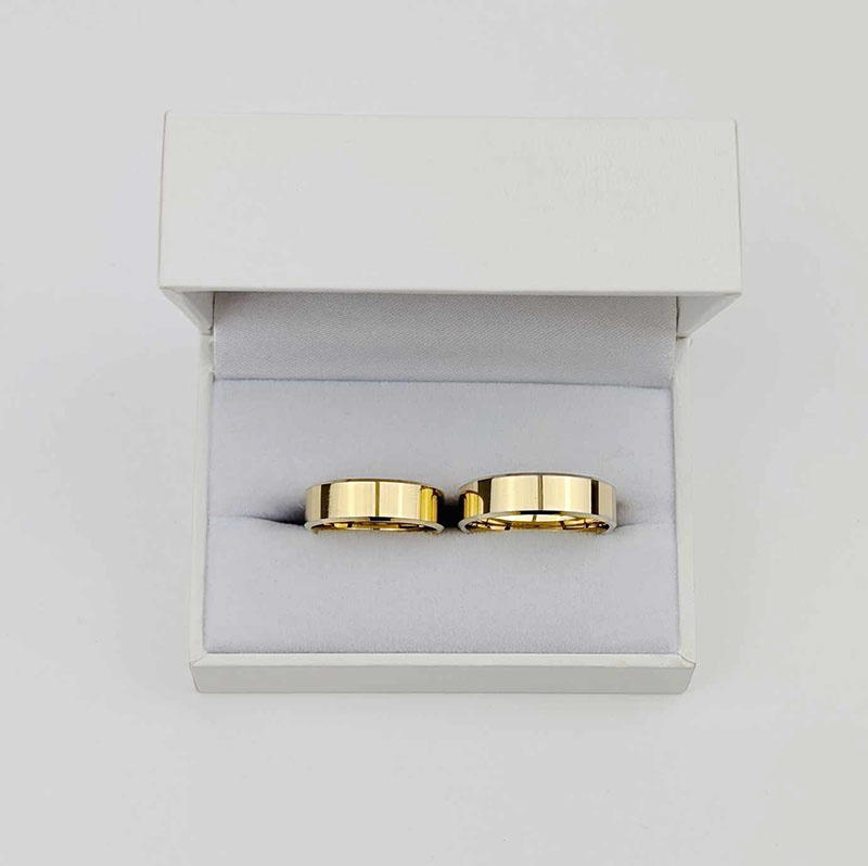 Obrączki ślubne klasyczne fazowane 6mm żółte złoto 585