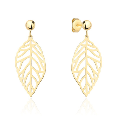 Kolczyki złote listki