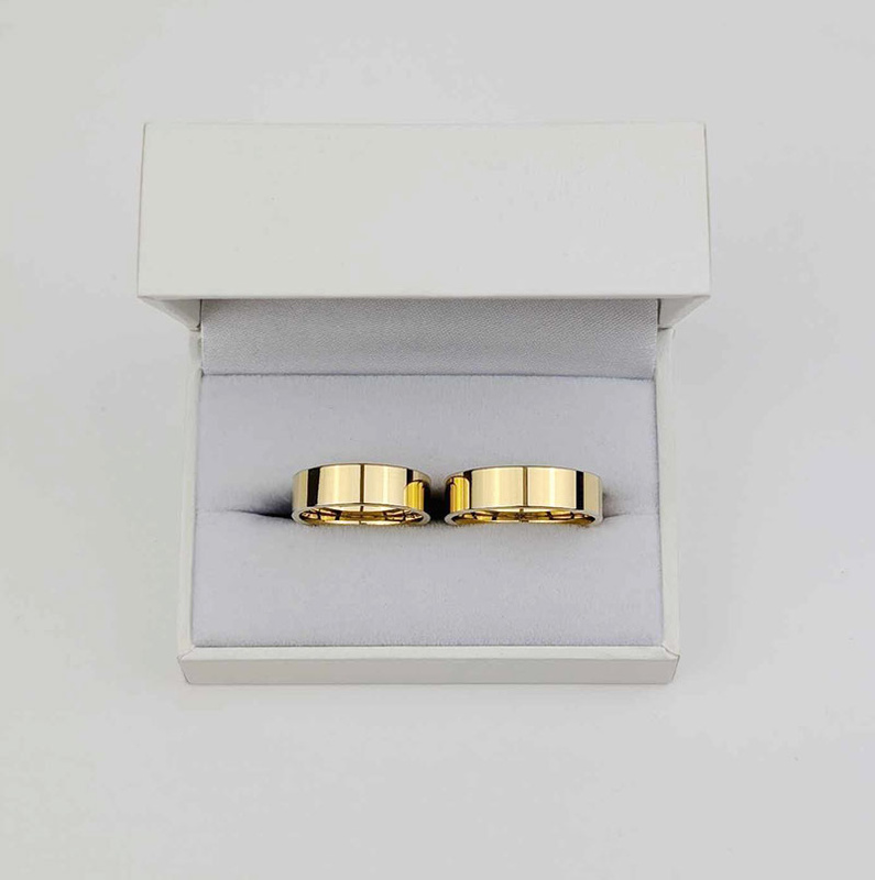 Obrączki ślubne klasyczne płaskie 6mm żółte złoto 585