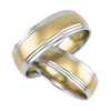 Dwukolorowe obrączki ślubne półokrągłe 6mm białe i żółte złoto próba 585