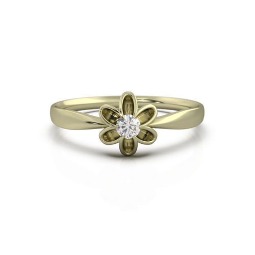 Złoty pierścionek z brylantem