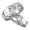Męska obrączka ślubna półokrągła 5,5mm ozdobiona falami białe złoto 585