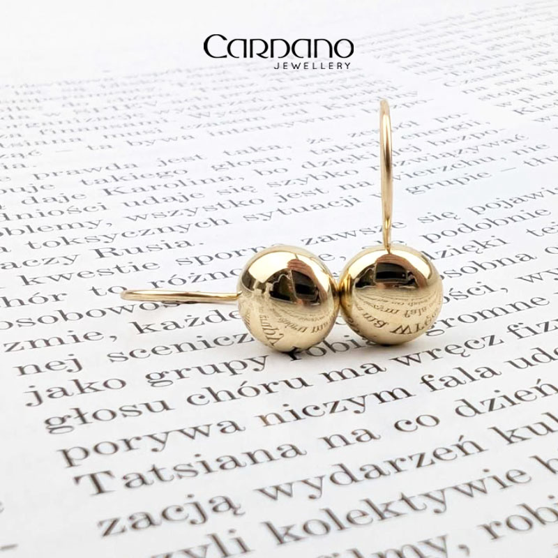 Kolczyki złote gładkie kulki na biglu