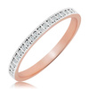 Pierścionek z białymi diamentami z różowego złota