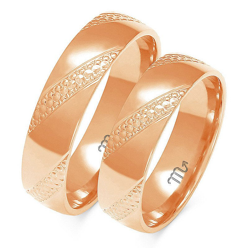 Obrączki ślubne 5,5mm ozdobne żółte złoto 585