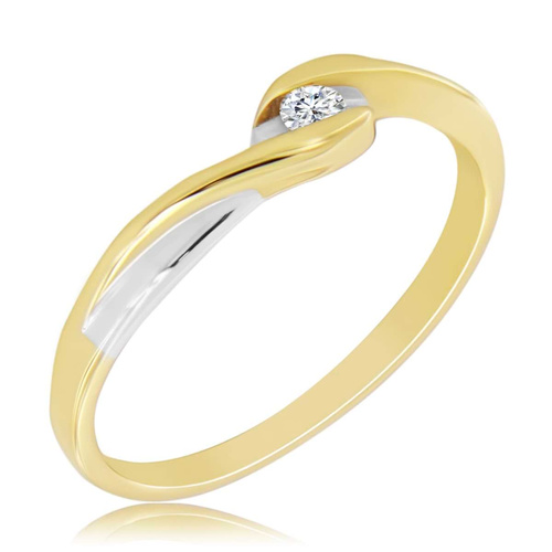 Żółty pierścionek z diamentem 