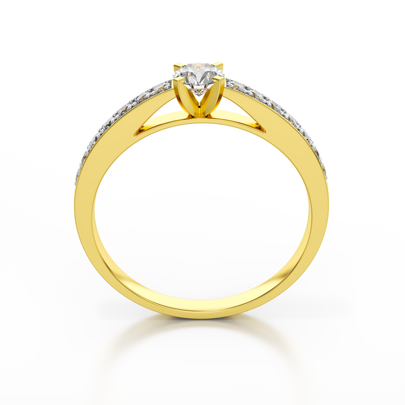 Pierścionek z brylantami z białego złota