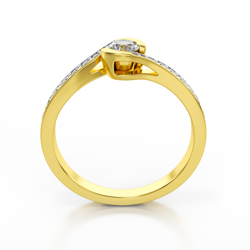 Pierścionek z brylantami z białego złota