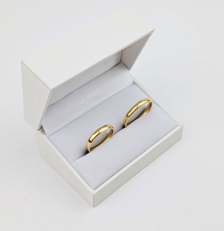 Obrączki ślubne klasyczne półokrągłe 3mm żółte złoto 585