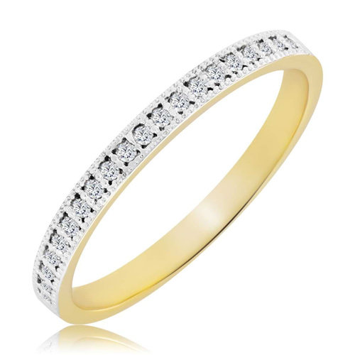 Żółty pierścionek z diamentami