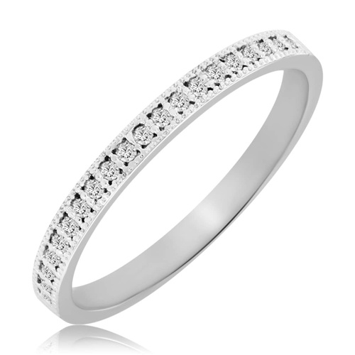 Biały pierścionek z diamentami