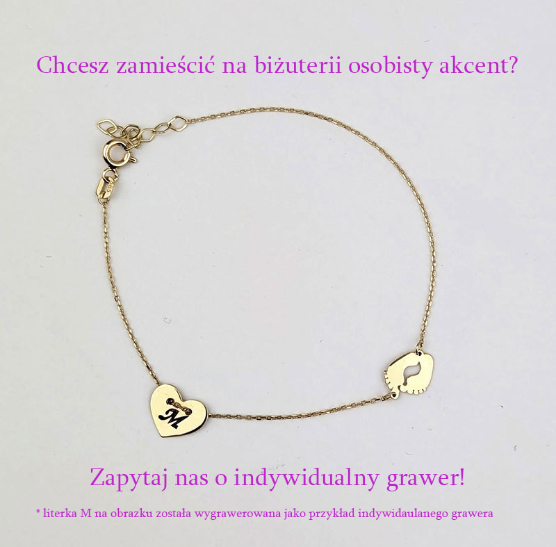 Bransoletka złote serduszko i stópki (Gramatura: 0.94)