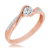 Elegancki pierścionek z diamentami różowe złoto 585