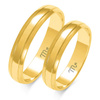 Obrączki ślubne półokrągłe 4mm z dwukolorowego złota żółtego i białego próba 585