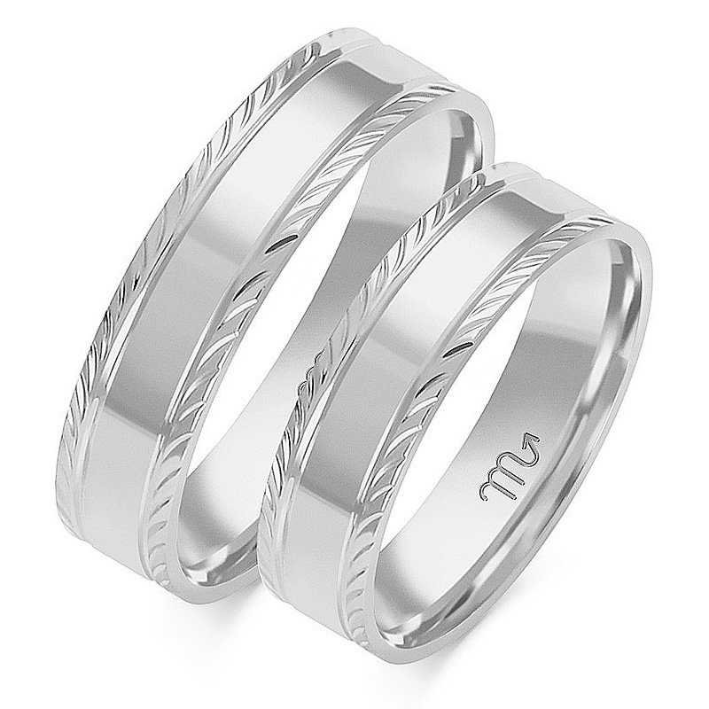 Nowoczesne obrączki ślubne płaskie 5mm próba 585