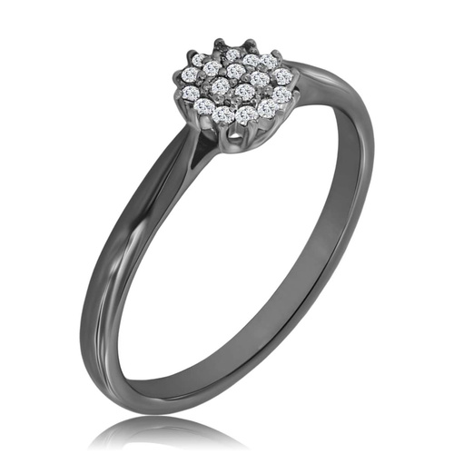 Czarny pierścionek z diamentami 