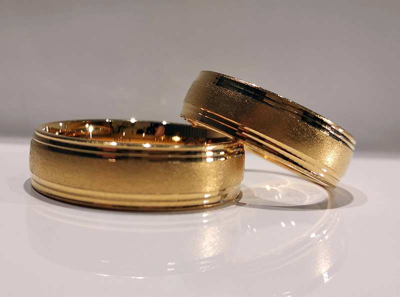 Obrączki ślubne z żółtego złota matowe 6mm próba 585